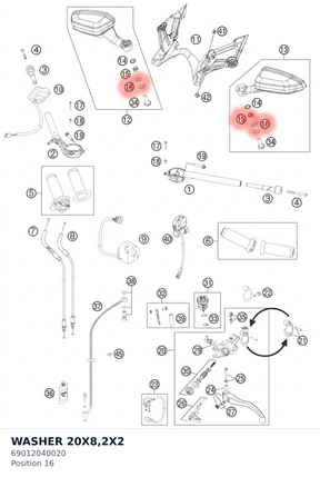 Diagram preview: WASHER 20X8,2X2 (69012040020)