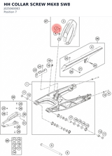 Diagram preview: HH COLLAR SCREW M6X8 SW8 (J025060083)