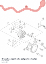Diagram preview: Brake line rear brake caliper/modulator (61742004000)