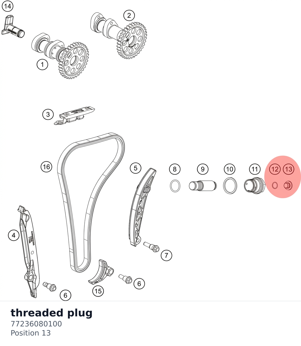 Diagram preview: threaded plug (77236080100)