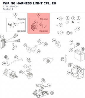 Diagram preview: WIRING HARNESS LIGHT CPL. EU (77711079000)