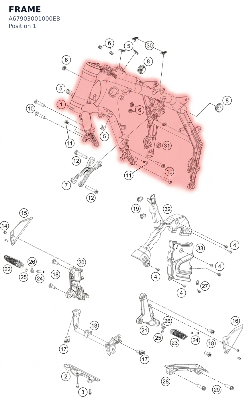 Diagram preview: FRAME (A67903001000EB)