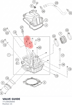 Diagram preview: VALVE GUIDE (77136026000)