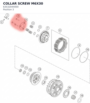 Diagram preview: COLLAR SCREW M6X30 (63532044000)