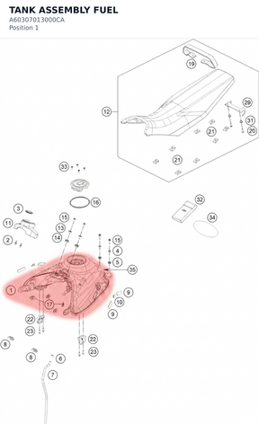 Diagram preview: TANK ASSEMBLY FUEL (A60307013000CA)