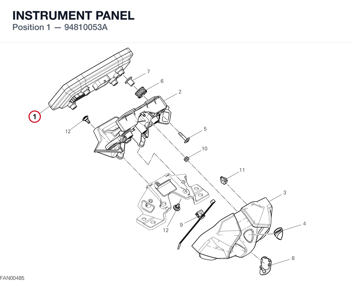INSTRUMENT PANEL 94810053A diagram position