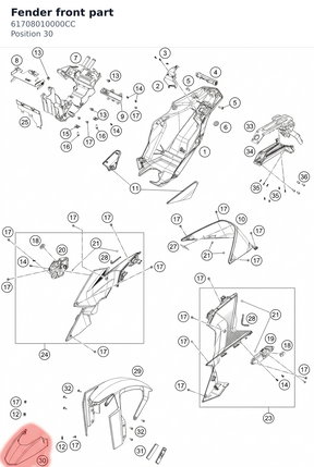Diagram preview: Fender front part (61708010000CC)