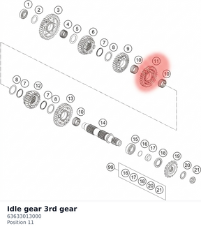 Diagram preview: Idle gear 3rd gear (63633013000)