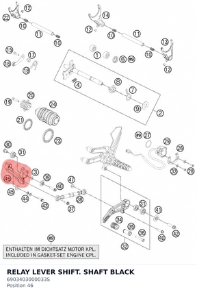 Diagram preview: RELAY LEVER SHIFT. SHAFT BLACK (6903403000033S)