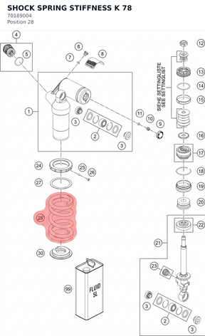 Diagram preview: SHOCK SPRING STIFFNESS K 78 (70189004)