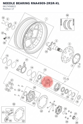 Diagram preview: NEEDLE BEARING RNA4909-2RSR-XL (0617456822)