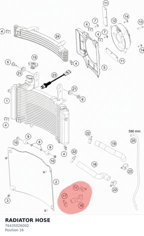 Diagram preview: RADIATOR HOSE (76435026002)
