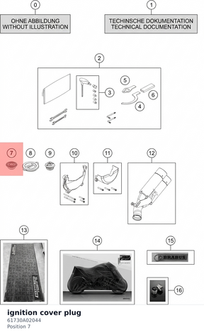 Diagram preview: ignition cover plug (61730A02044)