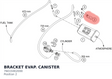 Diagram preview: BRACKET EVAP. CANISTER (76015002000)