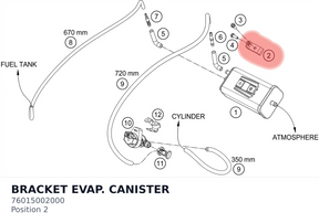 Diagram preview: BRACKET EVAP. CANISTER (76015002000)