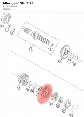 Diagram preview: Idler gear 5th Z 23 (77733105100)