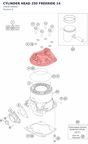 Diagram preview: CYLINDER HEAD 250 FREERIDE 14 (54830706000)