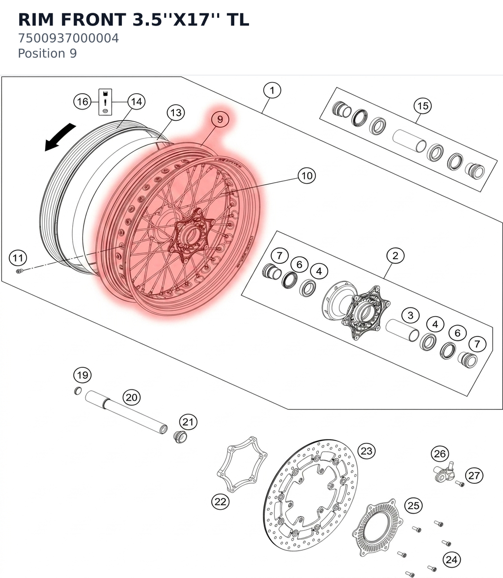 Diagram preview: RIM FRONT 3.5''X17'' TL (7500937000004)
