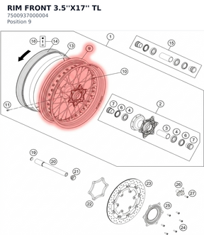 Diagram preview: RIM FRONT 3.5''X17'' TL (7500937000004)