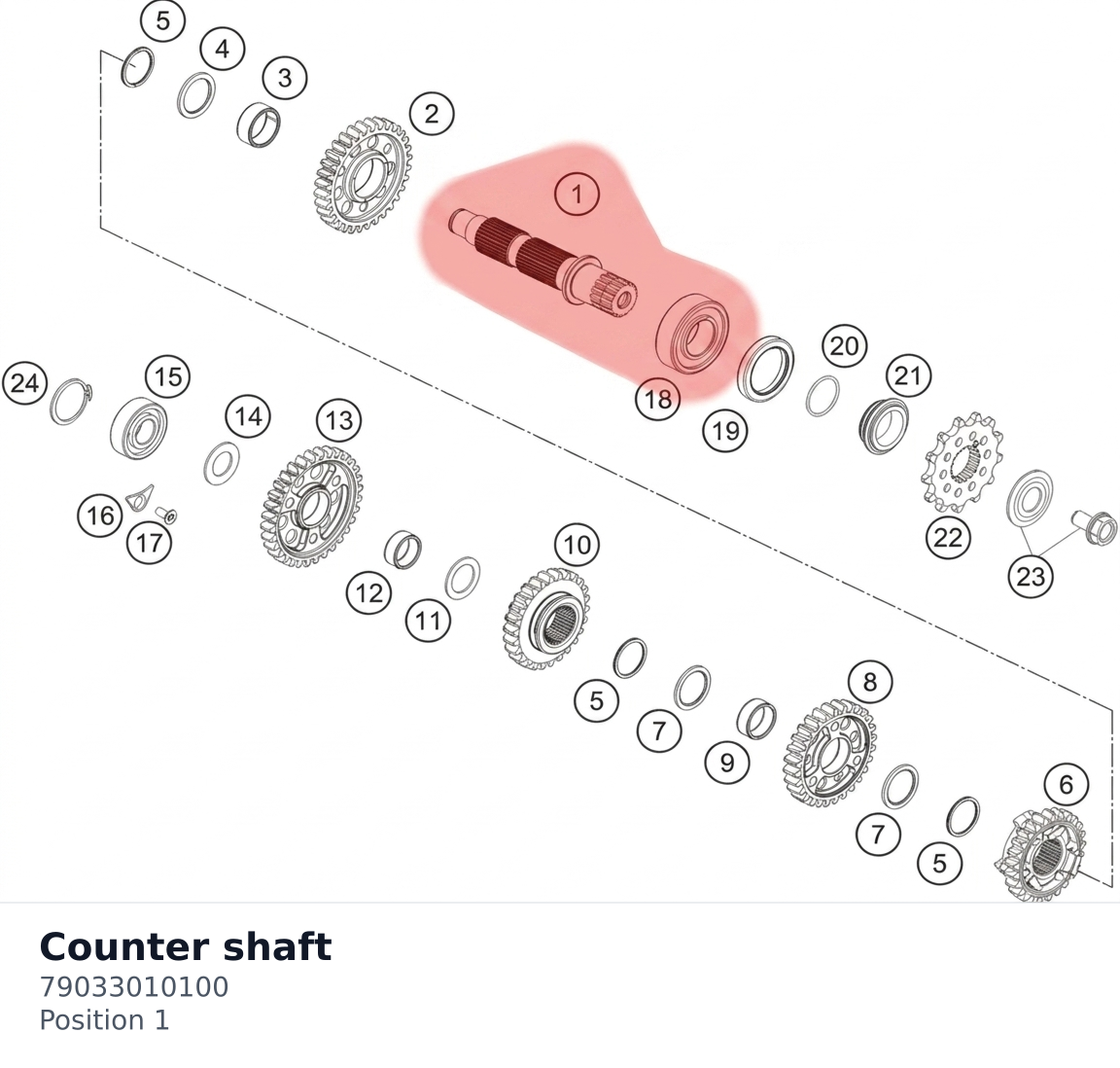 Diagram preview: Counter shaft (79033010100)