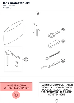Diagram preview: Tank protector left (A61007025010)