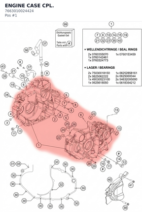 Diagram preview: ENGINE CASE CPL. (7663010024424)