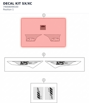 Diagram preview: DECAL KIT SX/XC (79008099100)