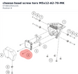 Diagram preview: cheese-head screw torx M5x12-A2-70-MK (073801050122S)