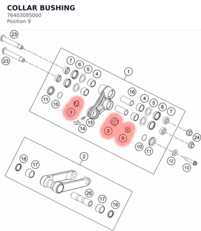 Diagram preview: COLLAR BUSHING (76403085000)