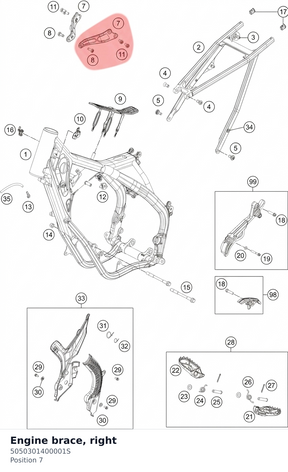 Diagram preview: Engine brace, right (5050301400001S)