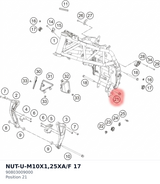 Diagram preview: NUT-U-M10X1,25XA/F 17 (90803009000)