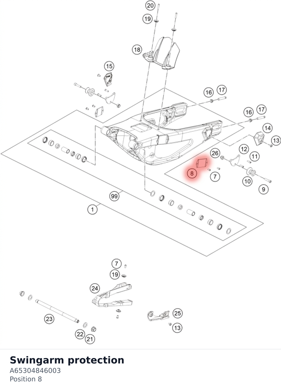 Diagram preview: Swingarm protection (A65304846003)