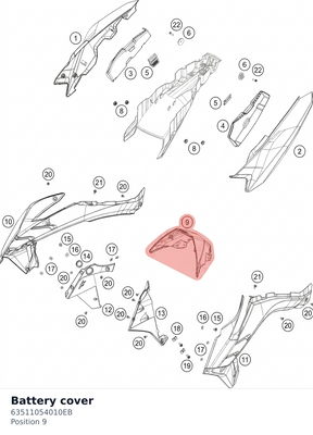 Diagram preview: Battery cover (63511054010EB)