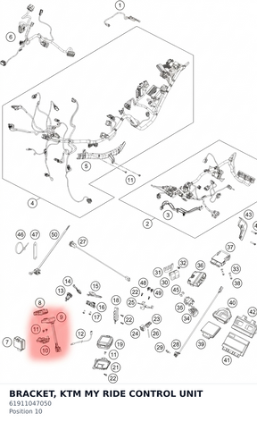 Diagram preview: BRACKET, KTM MY RIDE CONTROL UNIT (61911047050)