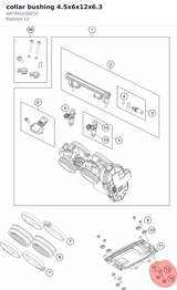 Diagram preview: collar bushing 4.5x6x12x6.3 (A67441030010)