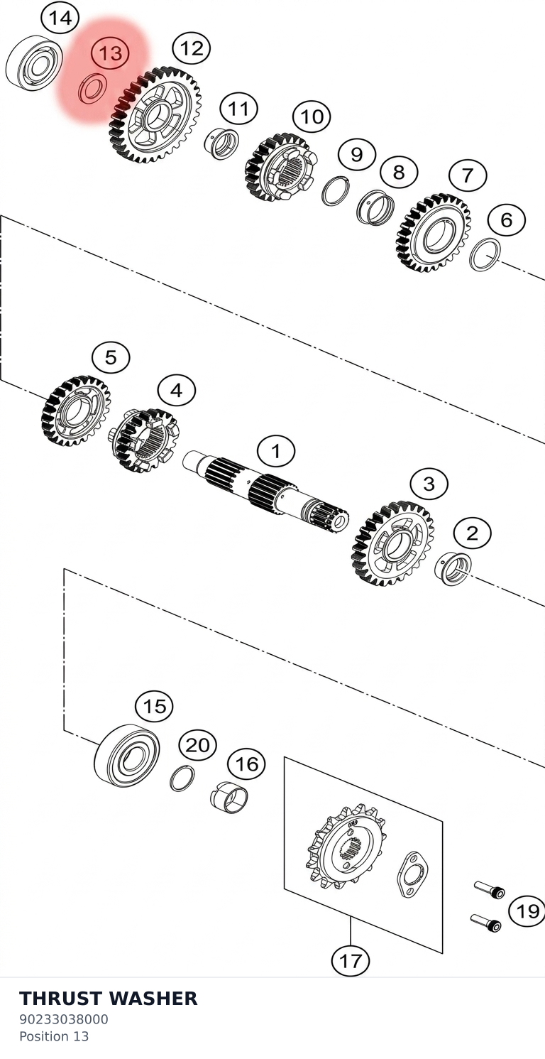 Diagram preview: THRUST WASHER (90233038000)