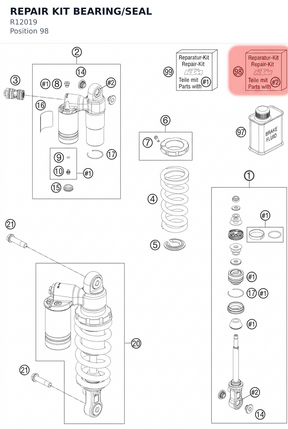 Diagram preview: REPAIR KIT BEARING/SEAL (R12019)