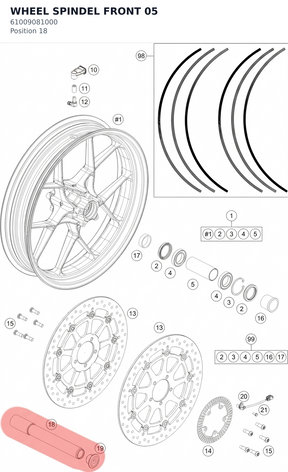 Diagram preview: WHEEL SPINDEL FRONT 05 (61009081000)