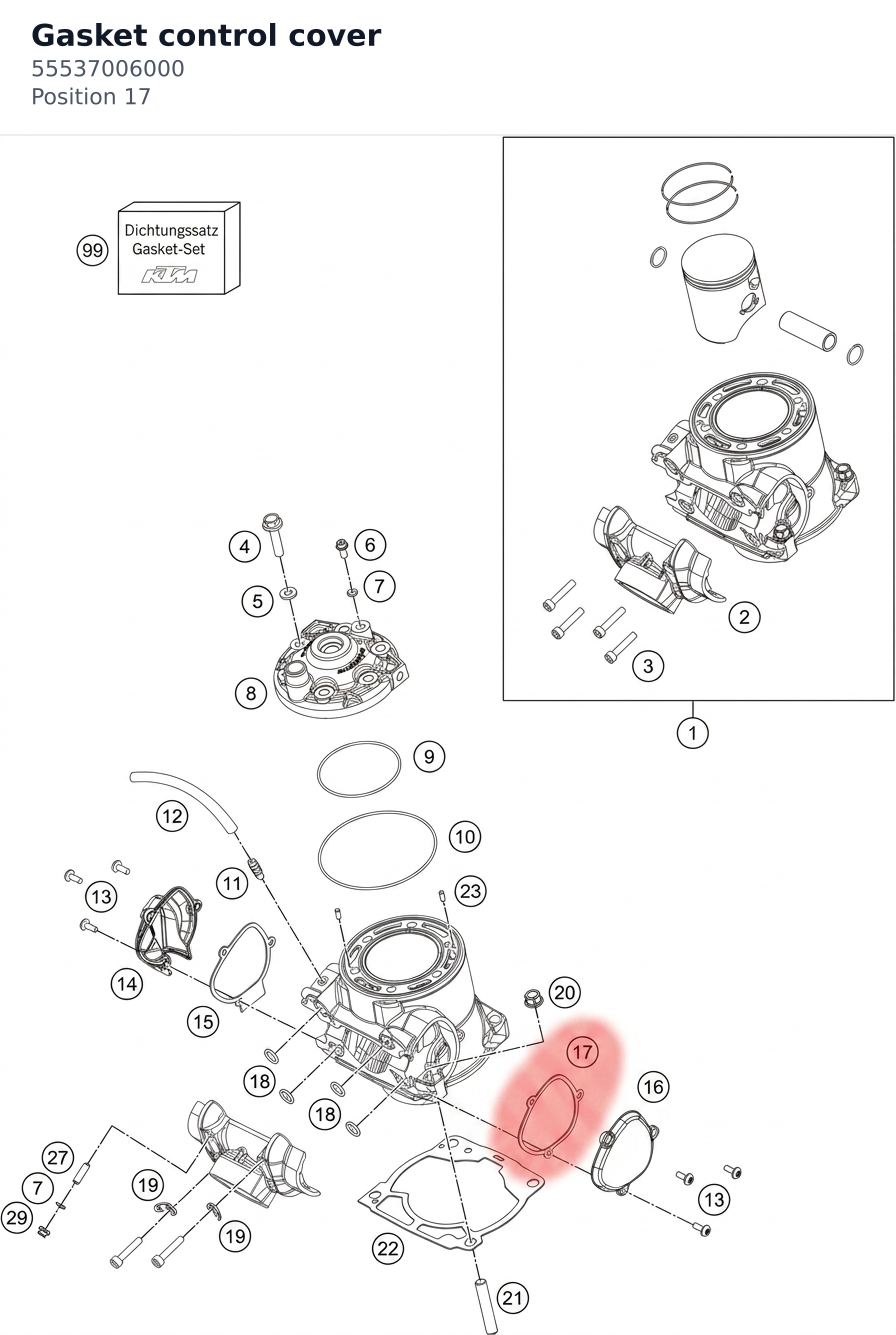 Diagram preview: Gasket control cover (55537006000)