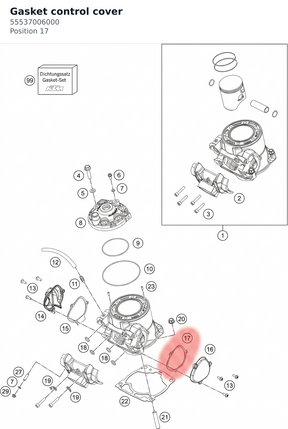 Diagram preview: Gasket control cover (55537006000)
