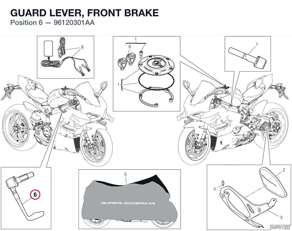 GUARD LEVER, FRONT BRAKE 96120301AA diagram position