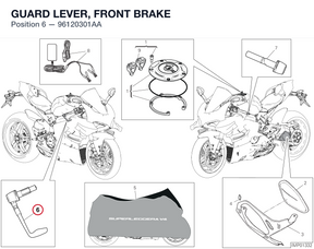 GUARD LEVER, FRONT BRAKE 96120301AA diagram position