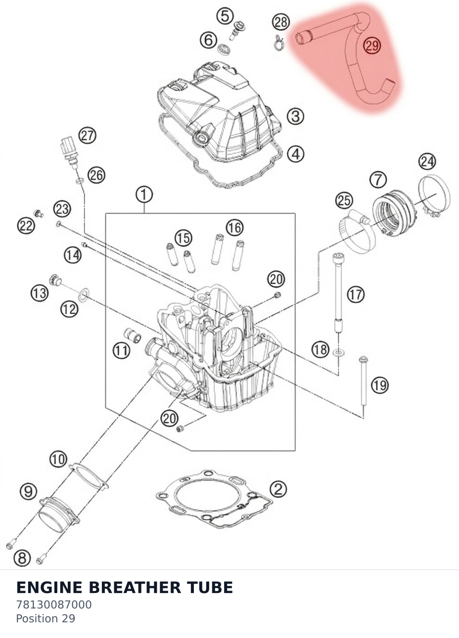 Diagram preview: ENGINE BREATHER TUBE (78130087000)