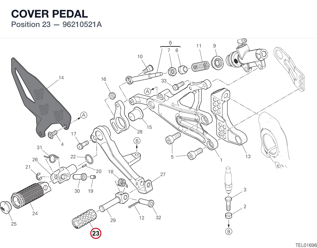 COVER PEDAL 96210521A diagram position