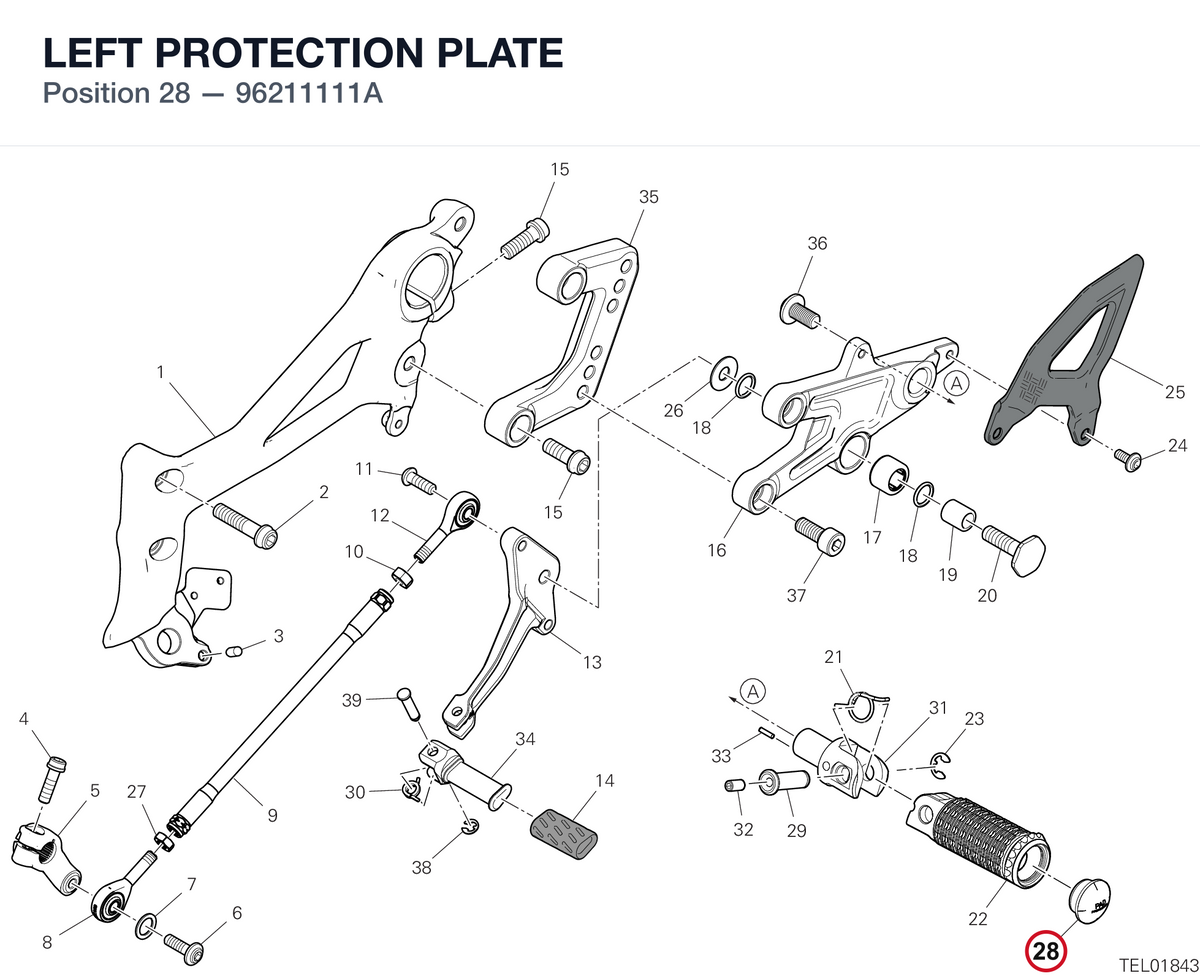 LEFT PROTECTION PLATE 96211111A diagram position