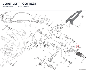 JOINT LEFT FOOTREST 96211121AA diagram position