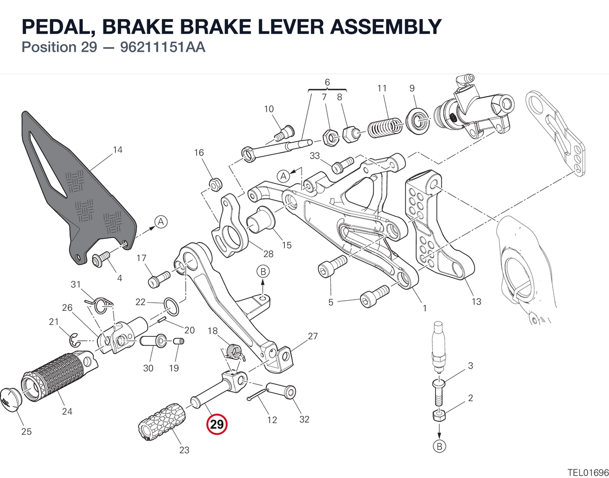 PEDAL, BRAKE BRAKE LEVER ASSEMBLY 96211151AA diagram position
