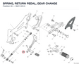 SPRING, RETURN PEDAL, GEAR CHANGE 96211231A diagram position