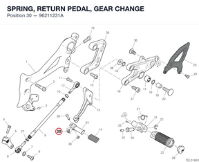 SPRING, RETURN PEDAL, GEAR CHANGE 96211231A diagram position