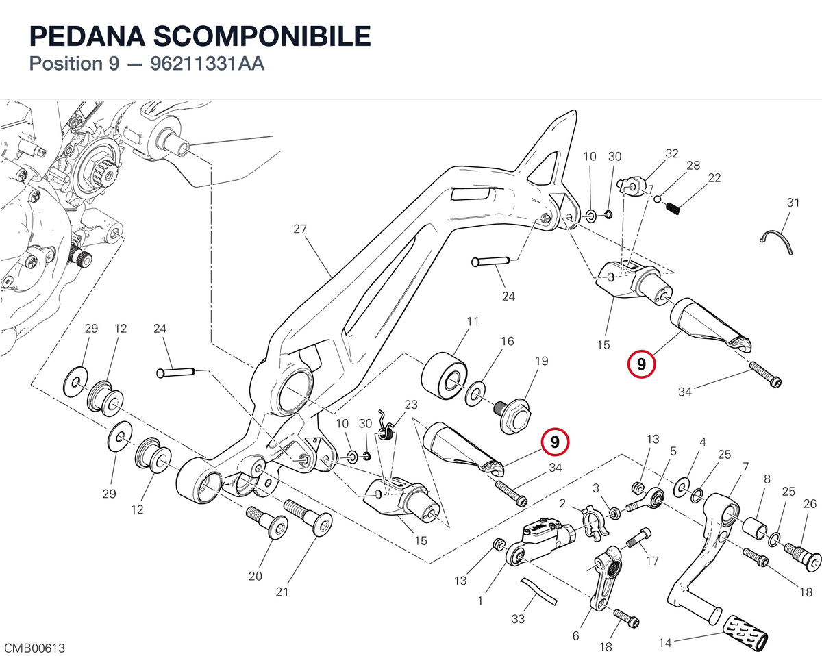 PEDANA SCOMPONIBILE 96211331AA diagram position